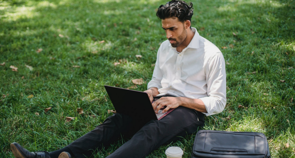 man with laptop